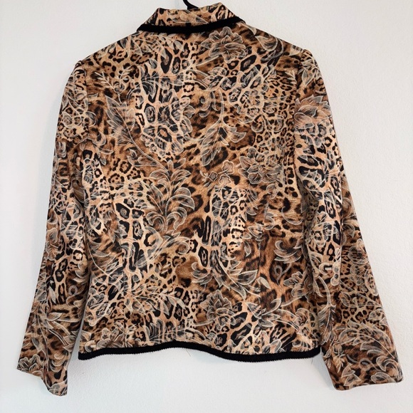 Vintage Giancarlo Ferrari Jungle Print Blazer Zip Up Jacket size 6 - Picture 6 of 16